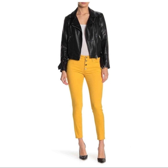 TAHARI Amelia Button Fly Skinny Jeans, Golden Spice Size 10/30 - Picture 2 of 7